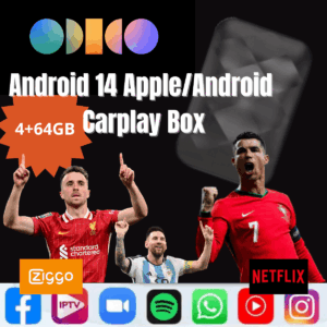 Android 14 CarPlay & Android Auto TV Box 64GB – Draadloos (YouTube/Netflix)
