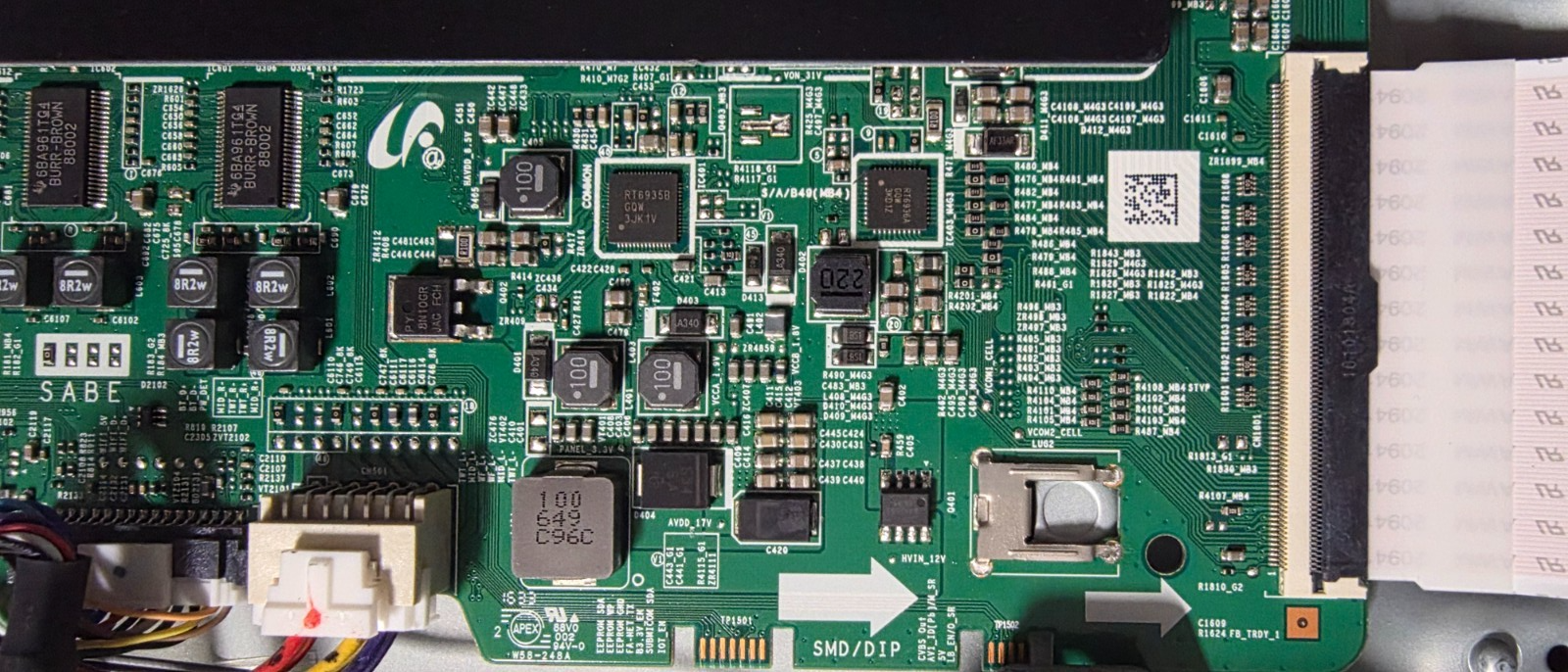 Aansluitingen en componenten van Samsung BN41-02504A mainboard