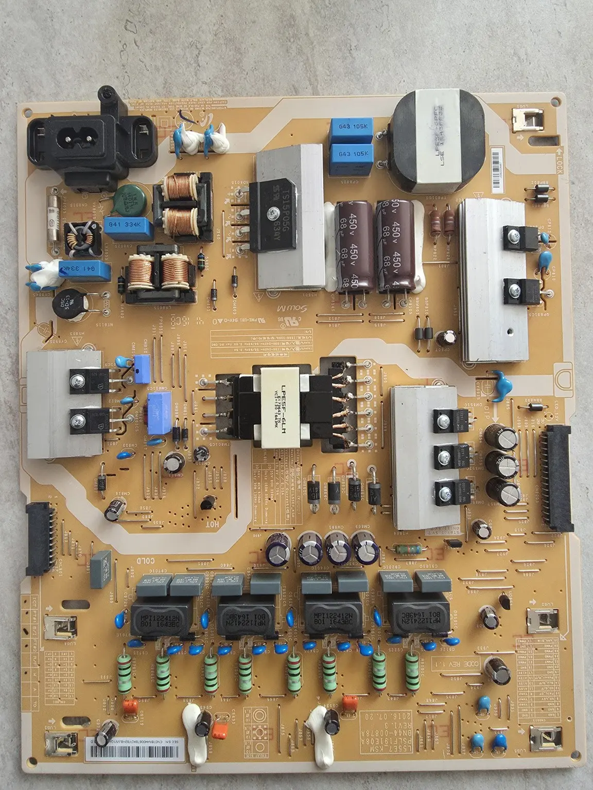 Originele Samsung BN44-00878A voedingsprint voorzijde