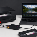 VHS-banden digitaliseren met videorecorder, captureapparaat en laptop