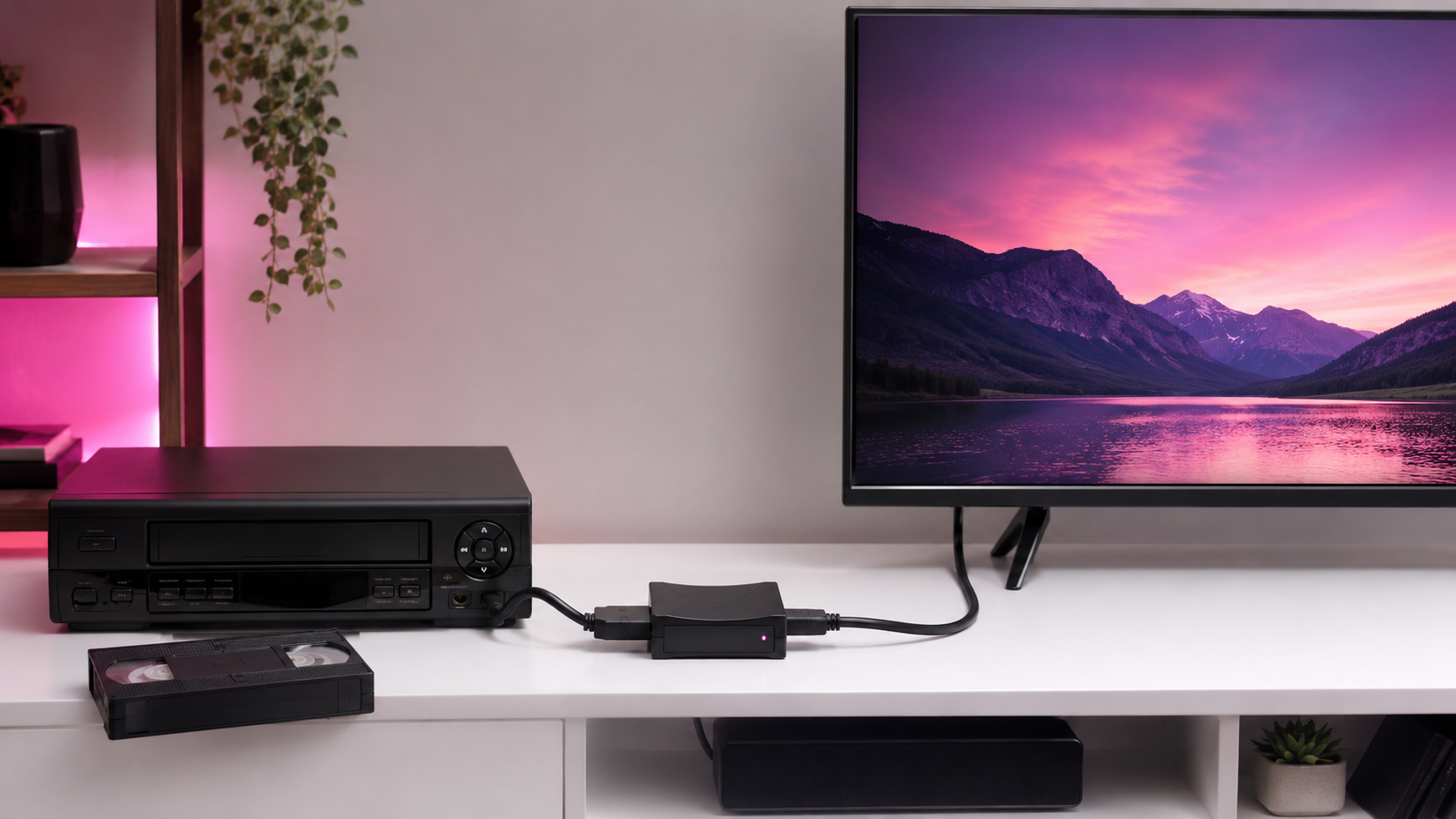 Videorecorder aansluiten op een moderne tv via converter