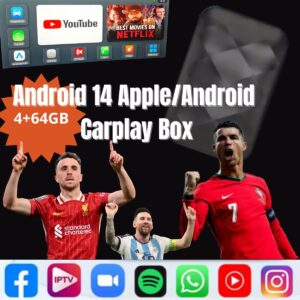 A5 Android 14 CarPlay & Android Auto AI Box 64GB – Draadloos