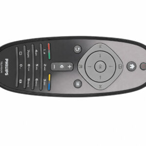 Philips televisie-afstandsbediening op witte achtergrond
