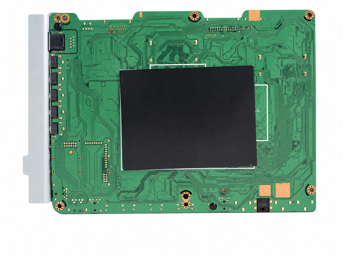 Achterzijde Samsung BN94-06809Z mainboard op witte achtergrond