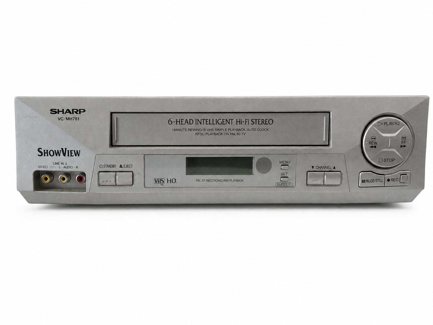 Voorzijde van Sharp VC-MH781GM(S) VHS-videorecorder op witte achtergrond