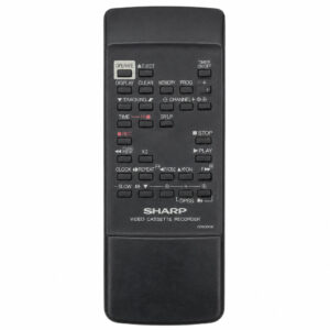Originele Sharp videorecorder afstandsbediening op witte achtergrond